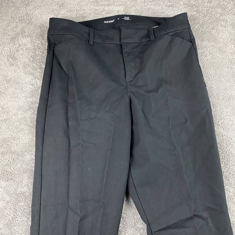 Old Navy Pixie Secret-Smooth Pockets Straight Pants Womens 10 Black High Rise - Picture 3 of 13